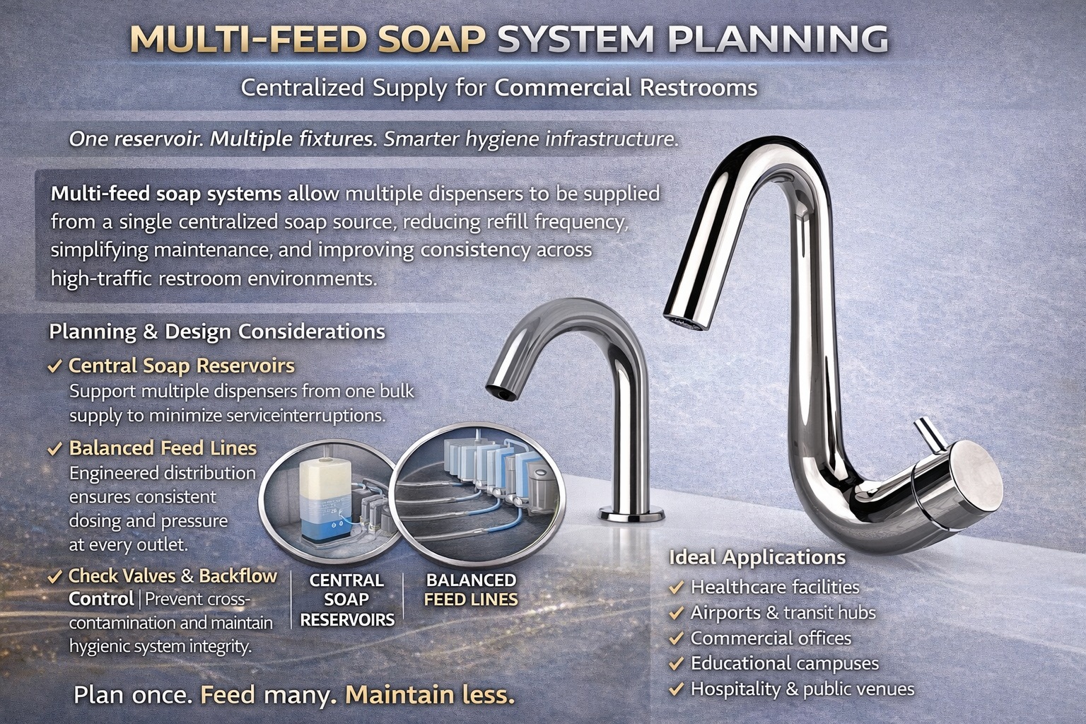 Multi-feed soap system planning